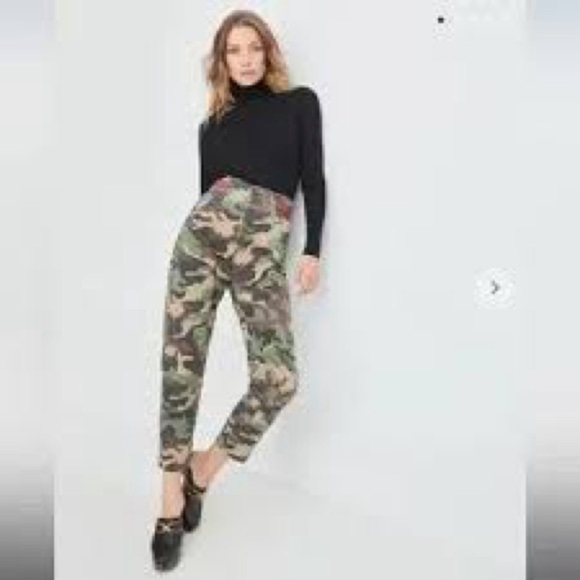 Veronica Beard Kane Tapered Leg High Waist Camouflage Crop Pants Sz 27 - Picture 1 of 9